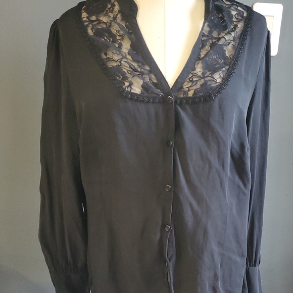 Venezia Sleek Black Silk  Shirt 14/16 - Picture 4 of 11